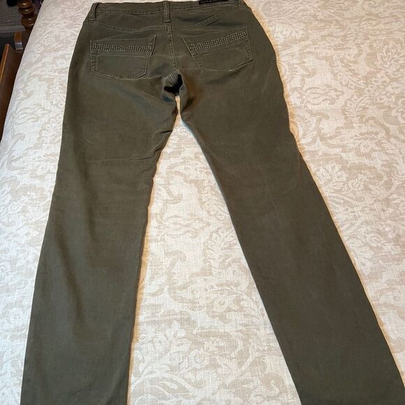 Rock & Republic Kashmiere olive green embellished mid rise skinny jeans Sz 8/10 - Picture 3 of 12